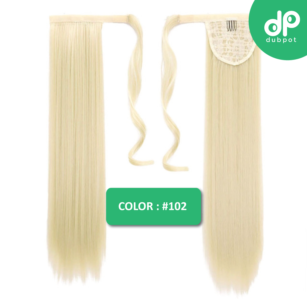 Straight Clip In Hair Tail False Hair 24" 120g Ponytail Hairpiece With Hairpins Synthetic Hair Pony Tail Hair Extensions
