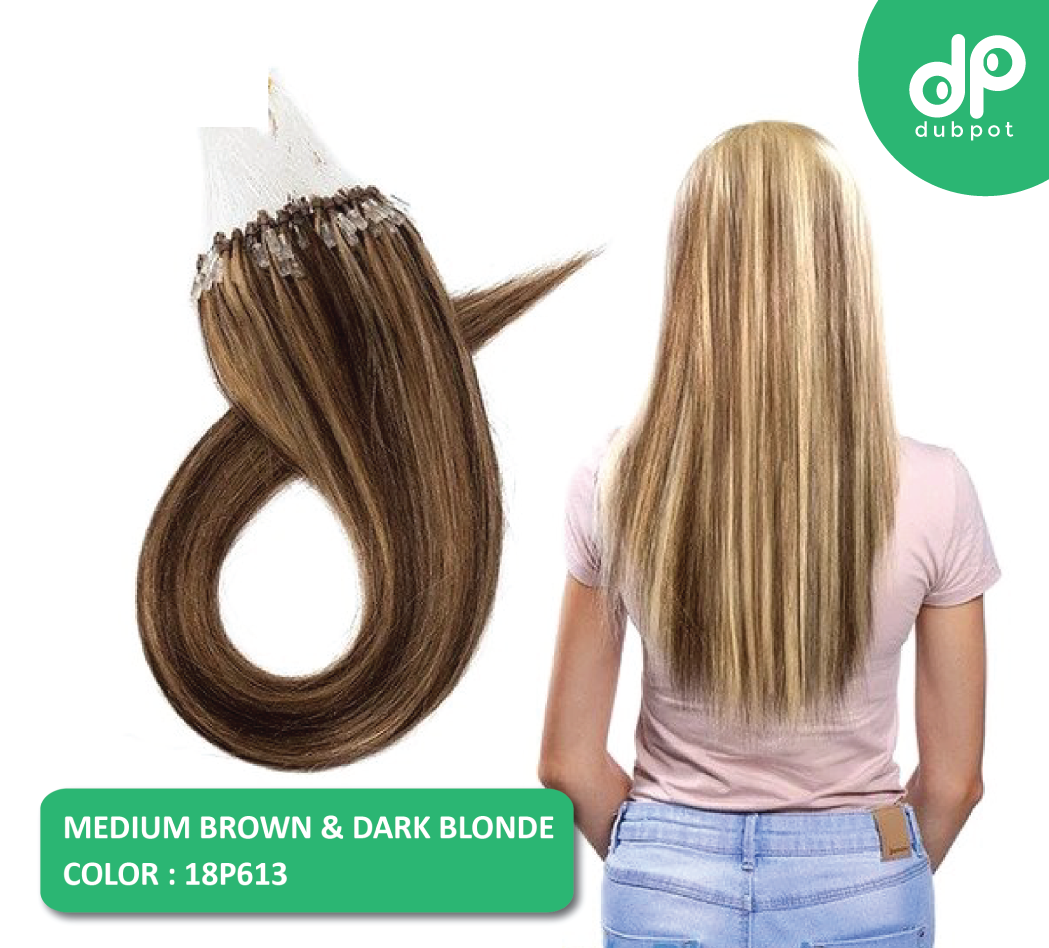 Micro Loop 16"-24" 0.5g/S 100pcs Straight Bead Hair Extensions Non-Remy Human Hair Extensions Micro Ring Extensions