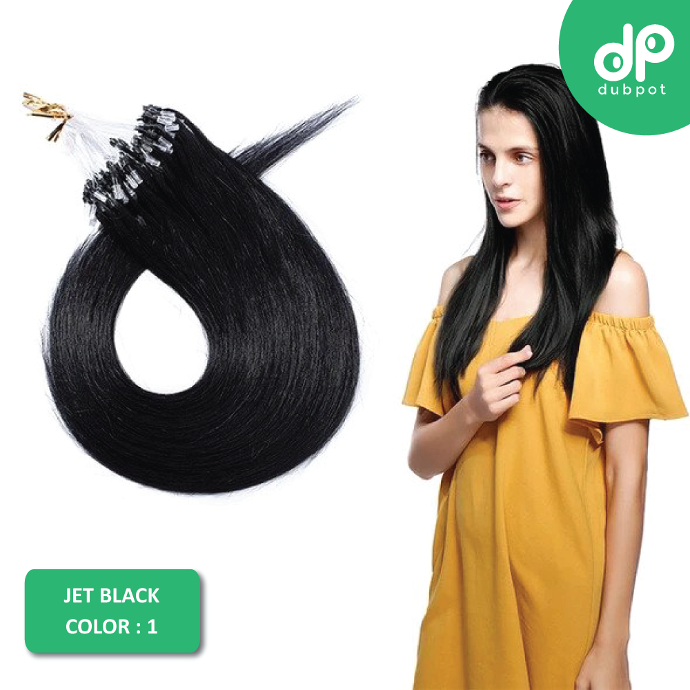 Micro Loop 16"-24" 0.5g/S 100pcs Straight Bead Hair Extensions Non-Remy Human Hair Extensions Micro Ring Extensions