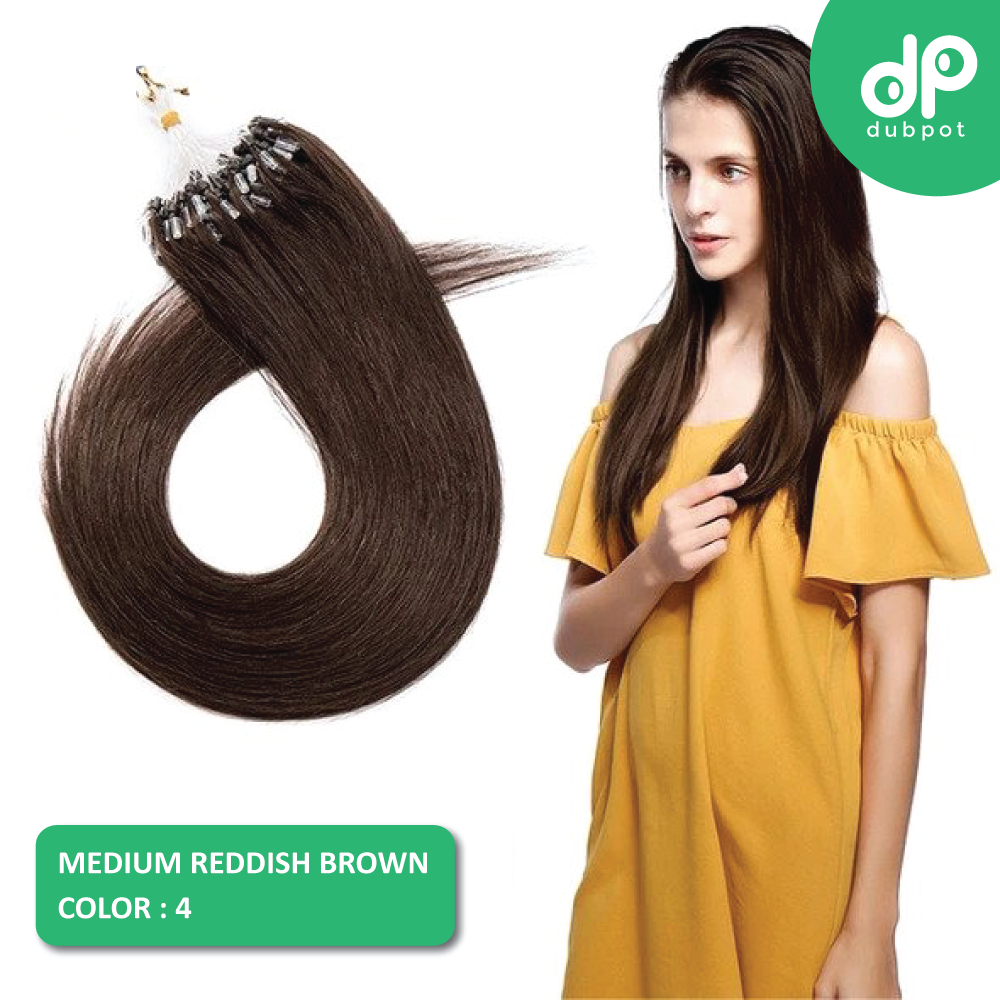 Micro Loop 16"-24" 0.5g/S 100pcs Straight Bead Hair Extensions Non-Remy Human Hair Extensions Micro Ring Extensions