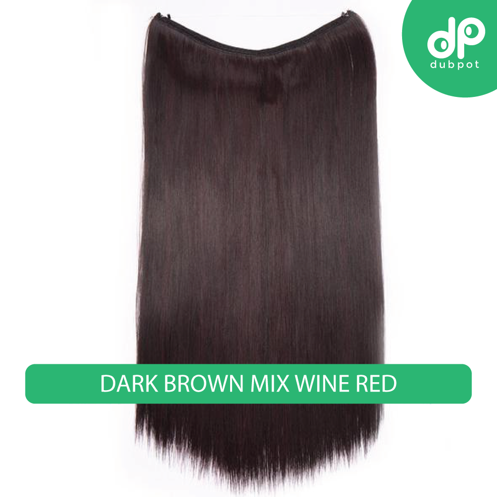 Dubpot 20 inch Invisible Wire No Clip One Piece Hair Extension flip in false hair Hairpieces Synthetic hair for women
