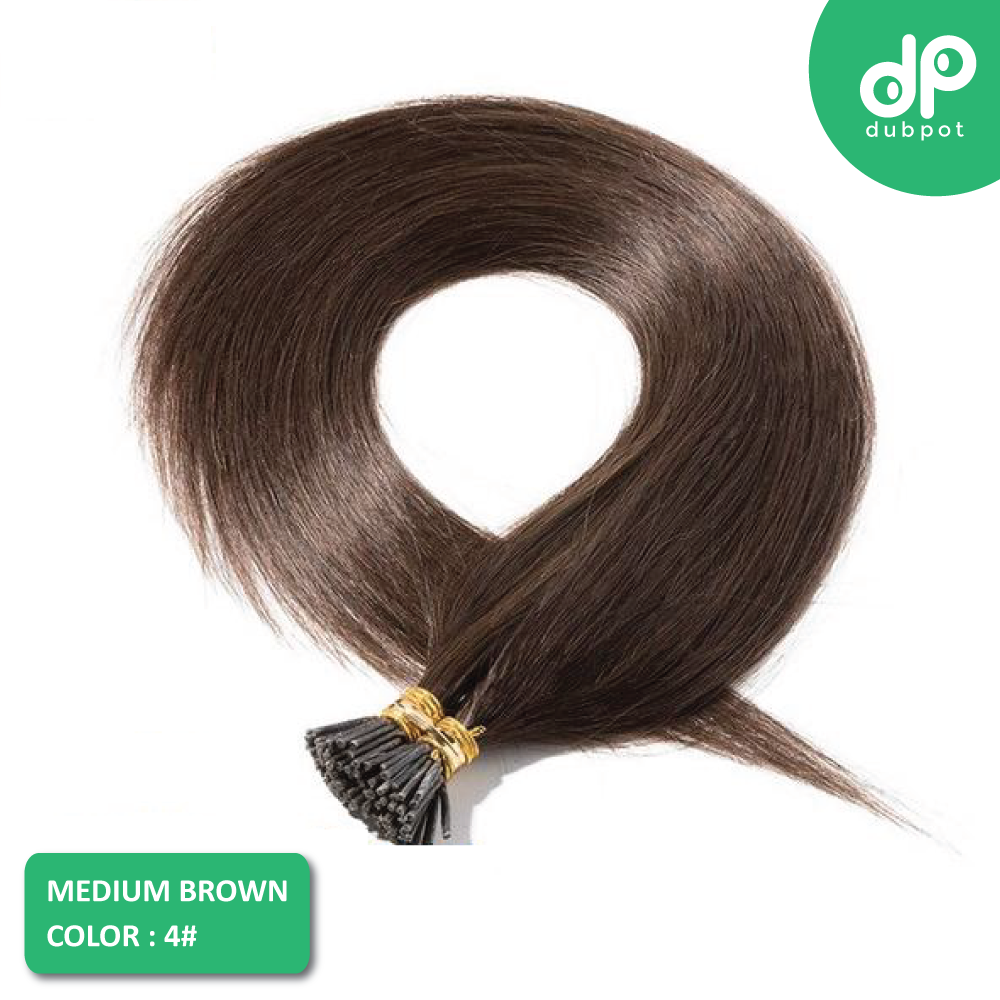 Stick / I Tip Straight Hair Extensions 16-22 Inch 100 Keratin Pre bonded Strands Non-Remy I Tip 100% Real Human Hair 0.5g/s
