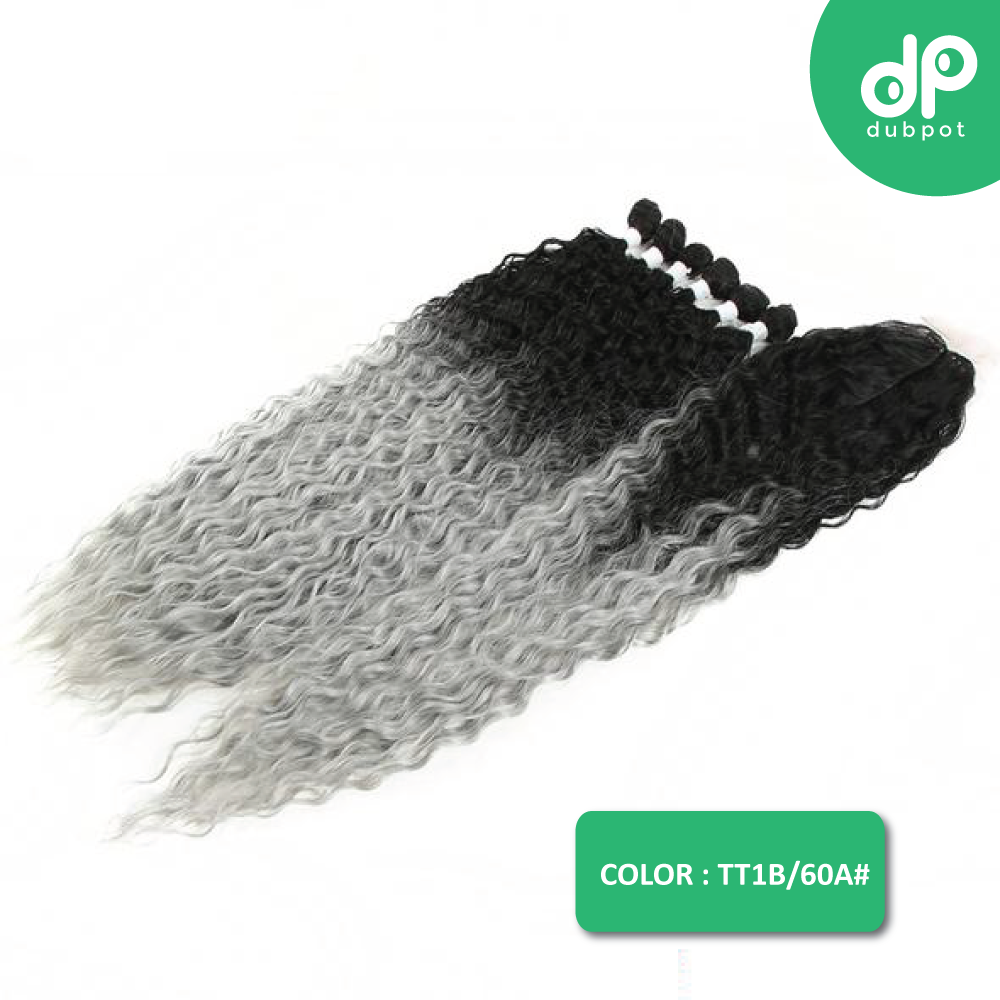 Dubpot Afro Kinky Curly Hair Bundles Extensions With Closure Ombre Golden 30inch Soft Super Long Hair Synthetic Wave Hair