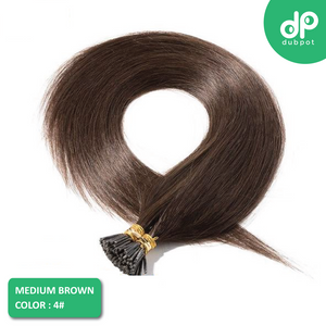 Stick / I Tip Straight Hair Extensions 16-22 Inch 100 Keratin Pre bonded Strands Non-Remy I Tip 100% Real Human Hair 0.5g/s