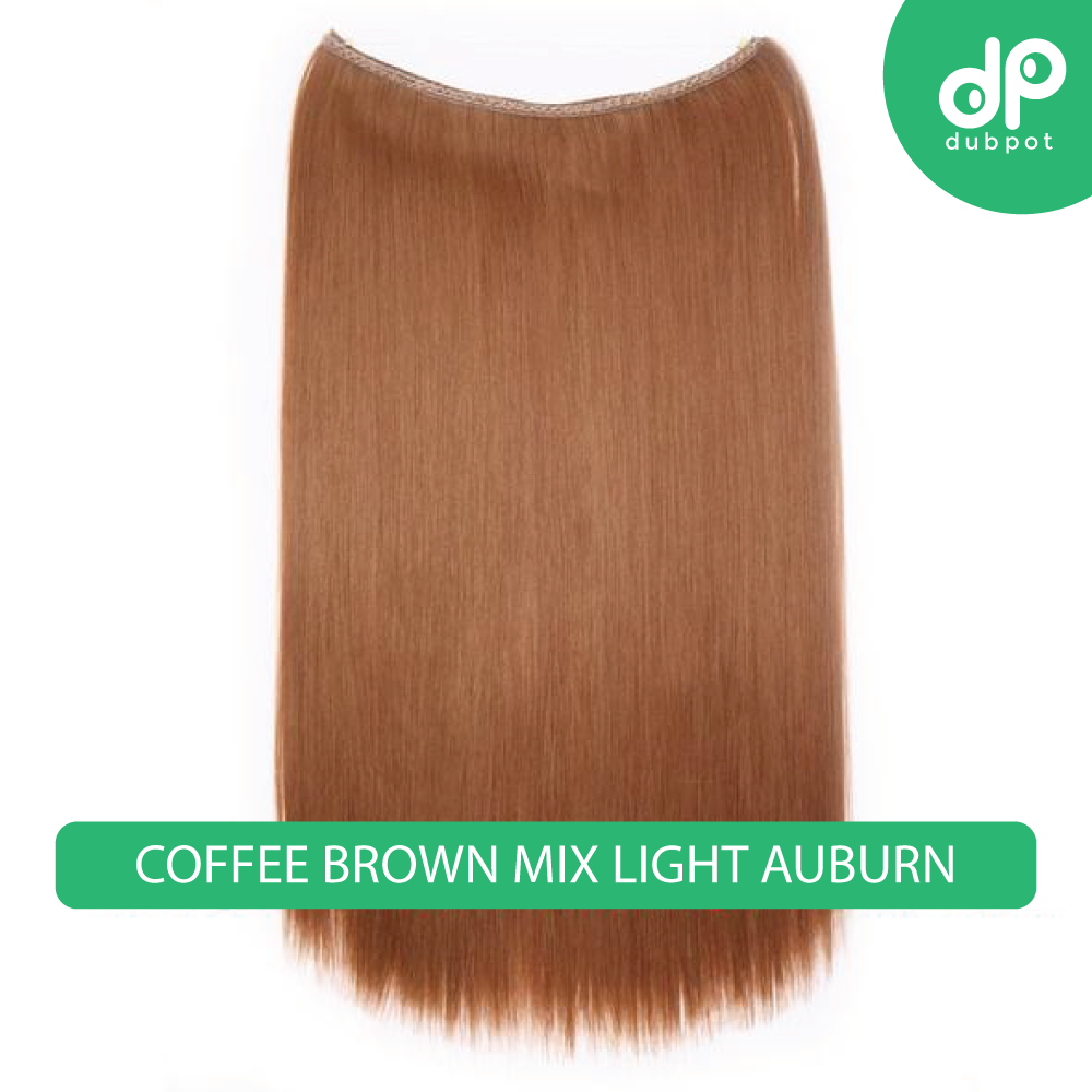 Dubpot 20 inch Invisible Wire No Clip One Piece Hair Extension flip in false hair Hairpieces Synthetic hair for women