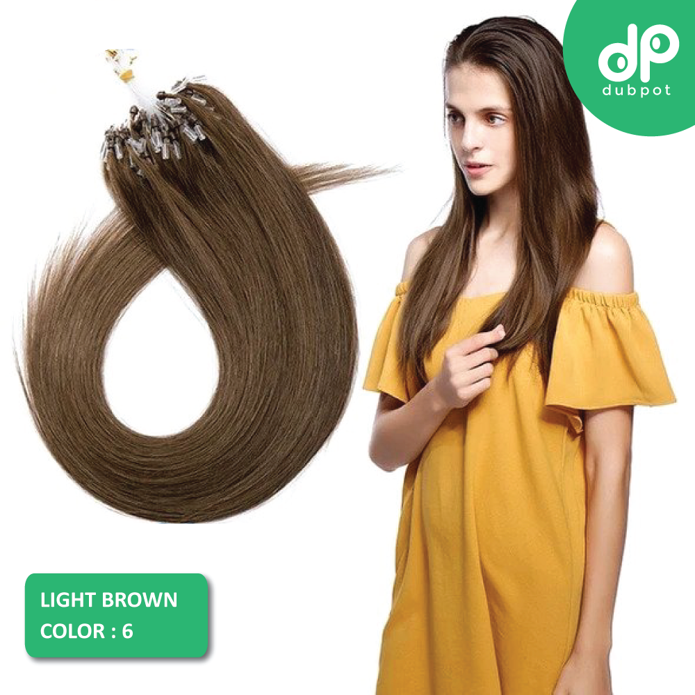 Micro Loop 16"-24" 0.5g/S 100pcs Straight Bead Hair Extensions Non-Remy Human Hair Extensions Micro Ring Extensions