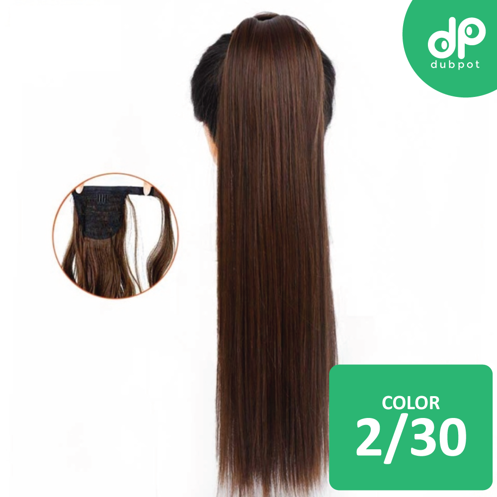 Long Wavy Wrap Around Clip In WTB 22" Ponytail Hair Extension Heat Resistant Synthetic Natural Wave Pony Tail Fake Hair