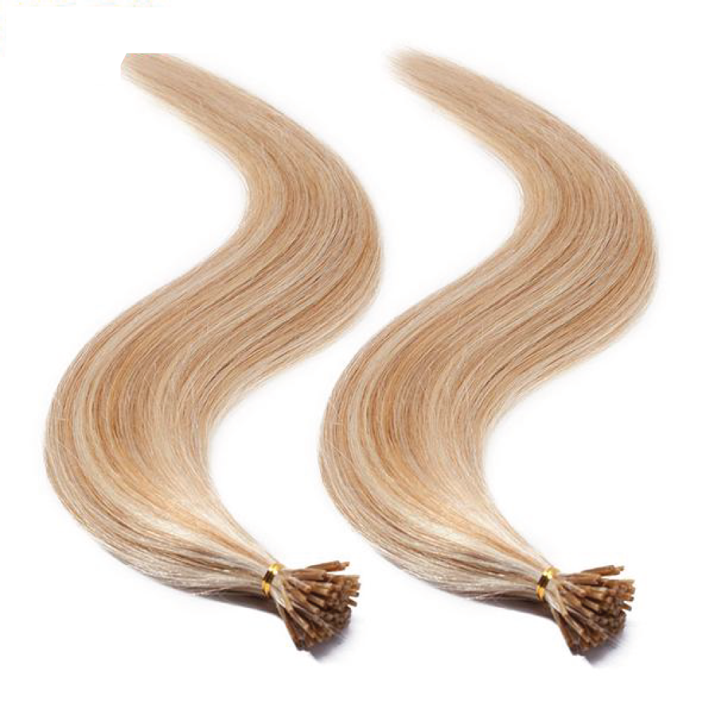 Stick / I Tip Straight Hair Extensions 16-22 Inch 100 Keratin Pre bonded Strands Non-Remy I Tip 100% Real Human Hair 0.5g/s