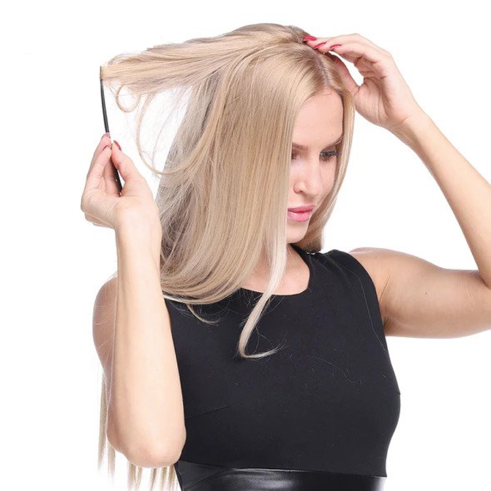 Dubpot 20 inch Invisible Wire No Clip One Piece Hair Extension flip in false hair Hairpieces Synthetic hair for women